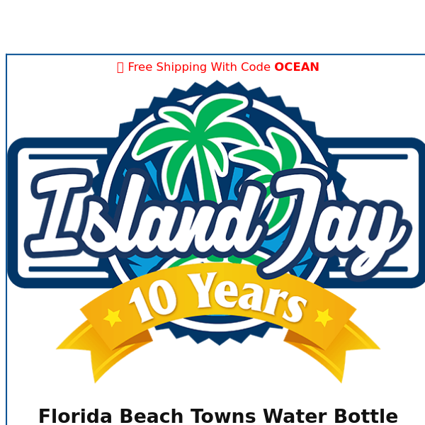 🌴 New Florida Beach Town Water Bottle