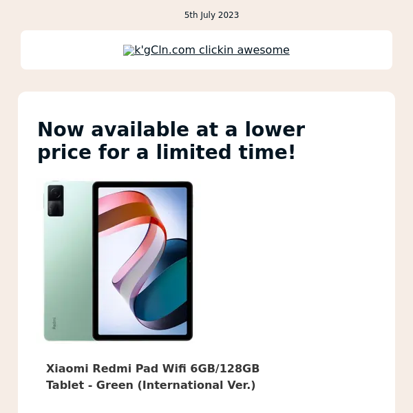 PRICE DROP: Xiaomi Redmi Pad Wifi 6GB/128GB Tablet - Green (I… & More