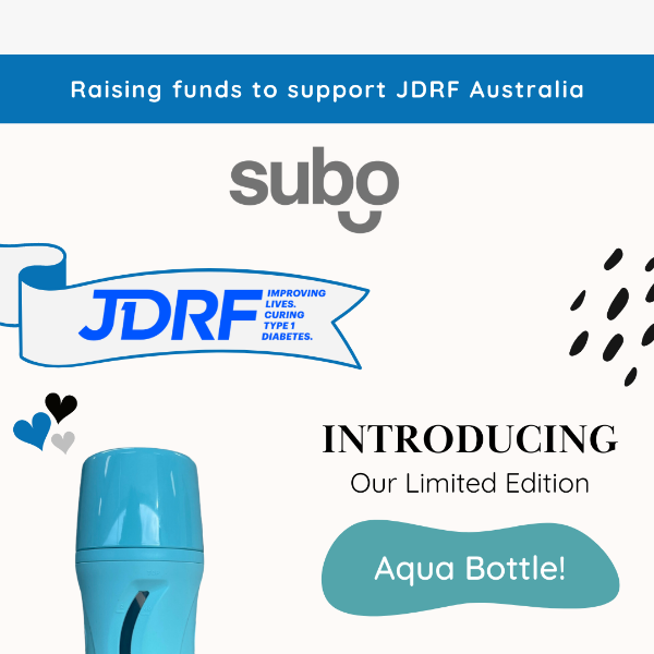 Supporting JDRF with our new Aqua Bottle! ✨