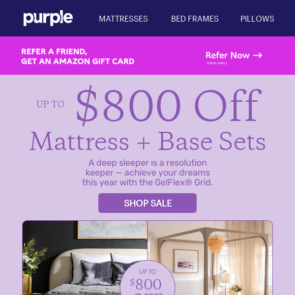 Mattress + Base Sets: Up to $800 Off