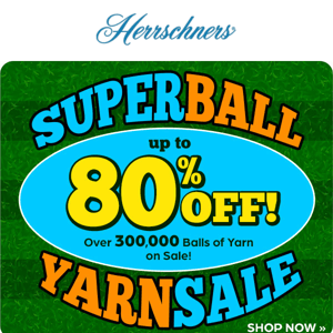 🔊 Over 300,000 yarn balls now up to 80% off!