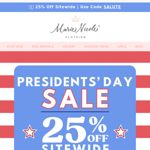 25% Off Sitewide 🇺🇸 Early Presidents' Day Sale