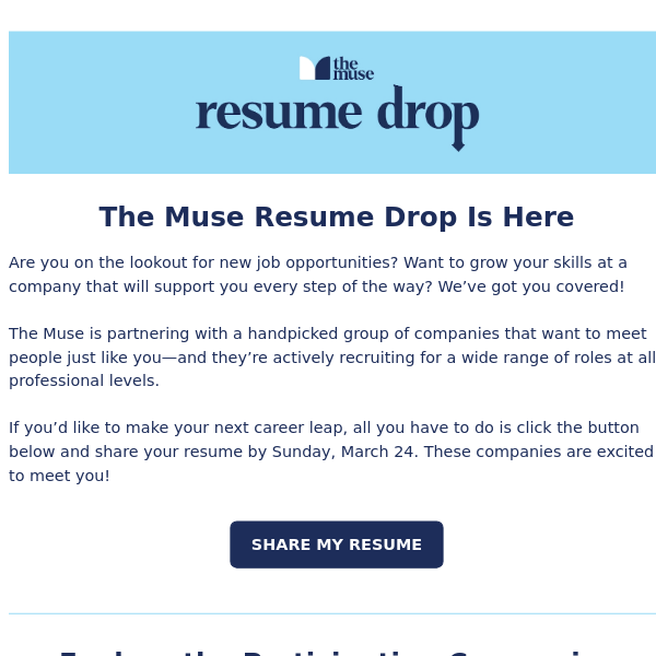 You’re Invited: Join The Muse Resume Drop