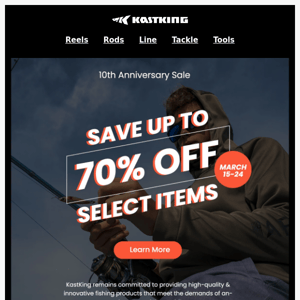 Last Two Days - Save Up To 70% Off KastKing Gear During Our Anniversary Sale!