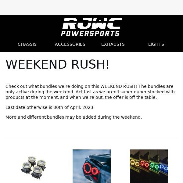 RJWC WEEKEND RUSH!