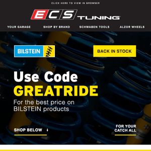 Back In Stock Bilstein - Use Code GREATRIDE for Best Price!