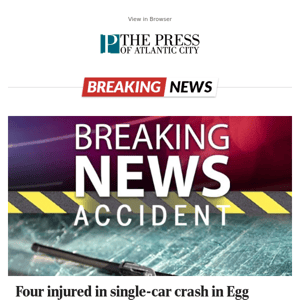 Four injured in single-car crash in Egg Harbor Township