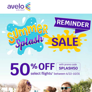 50% OFF fares! 🏄‍♀️ Surf's up for savings!