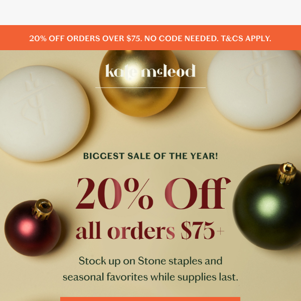 20% OFF: Biggest Sale Of The Year!