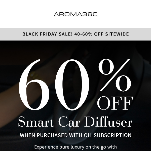 Aroma360 Smart Car Air Freshener Diffuser + Oil
