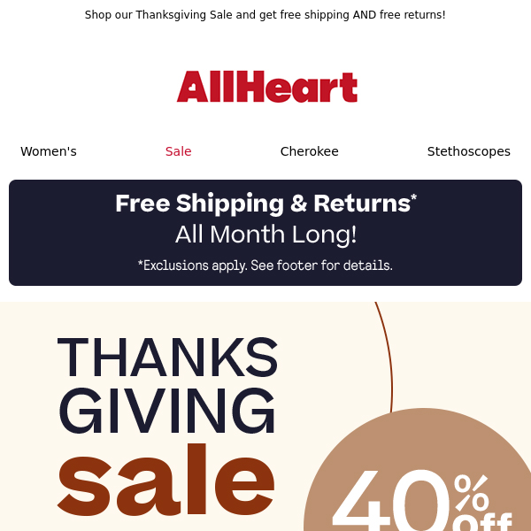 A big 40% off to be thankful for!