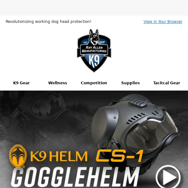 K9 Helm CS-1 GoggleHelm - Ray Allen