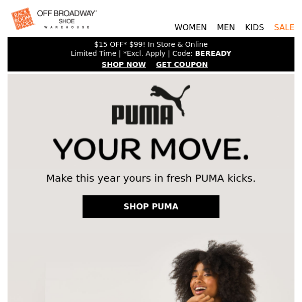 $15 OFF your PUMA look 💥 - Rack Room Shoes