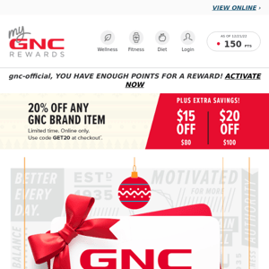 GNC gift cards—The 🎁 they really want!