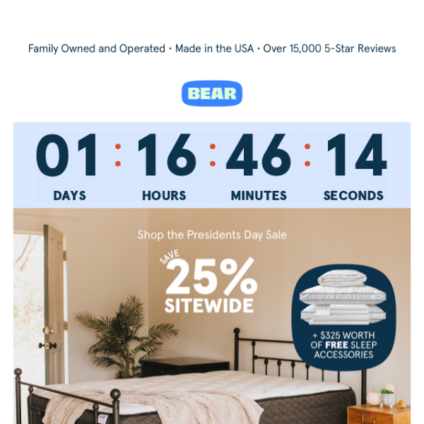 Save 25% + Get $325 Worth of Sleep Accessories on Us!