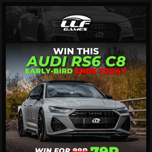 😃 FINAL CALL FOR 79P AUDI C8 RS6 EARLY-BIRD TICKETS - ENDS 23:59