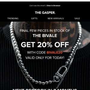 20% OFF Bivale today only!