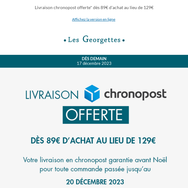 Offre livraison express dès demain !