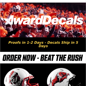 Helmet Decals FAST - Proofs in 1-2 day - Decals ship in a week!