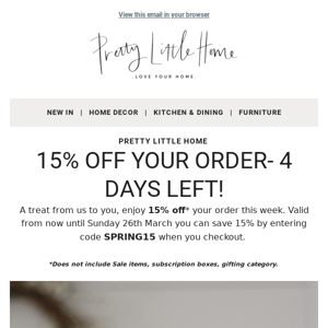 Get 15% off your order- use code SPRING15 🐰