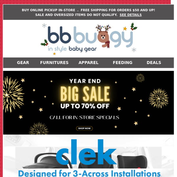 BB Buggy:  YEAR END STOREWIDE SALE is ON, ends in 3 DAYS
