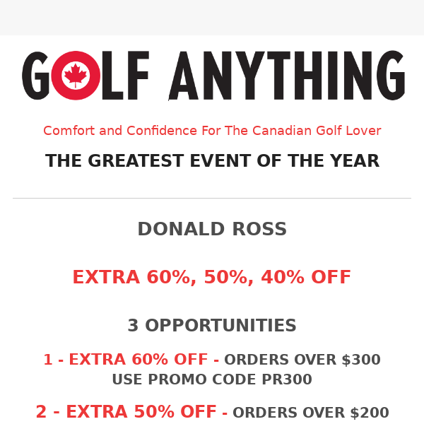 Extra 60% OFF Donald Ross - Golf Anything