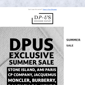 DPUS EXCLUSIVE SUMMER SALE