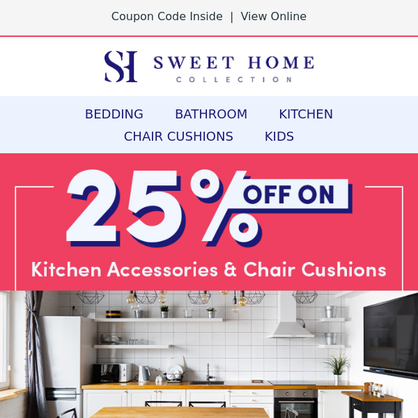 🔥Hurry! 25% off Kitchen Essentials and Chair Cushions Sale is Ending!