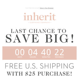 ACT FAST! 20% Off + Free Ship over $25!