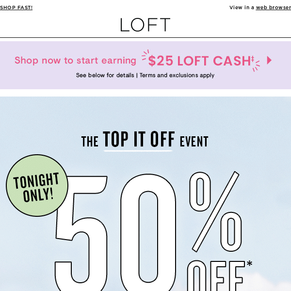 FINAL HOURS: 50% off tops & sweaters