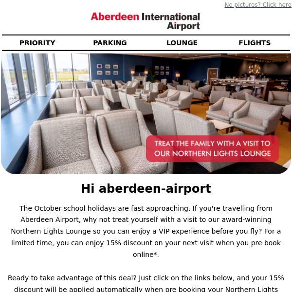 Treat the family with a visit to our Northern Lights Lounge this October break Aberdeen Airport