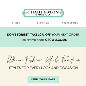 Charleston shoe sale company discount code