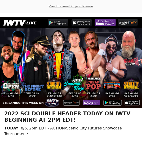 TODAY on IWTV: SCI Double Header!