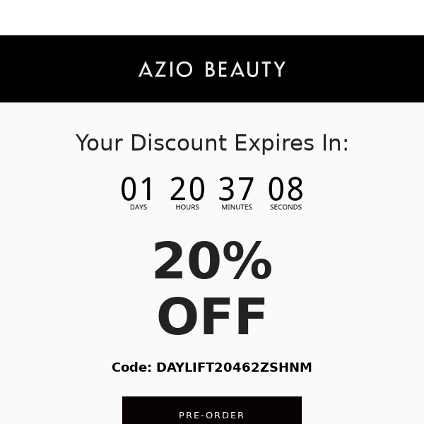 Your 20% discount expires tomorrow…