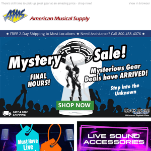 Mystery Sale Final Hours - Don't Miss Your Chance to Save!