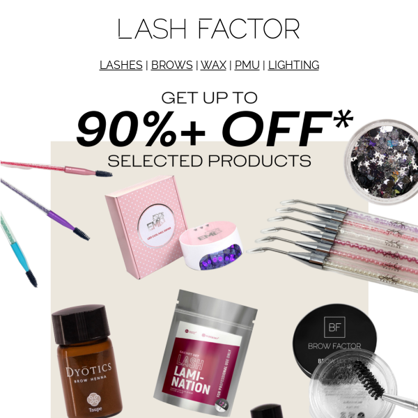 HURRY! Up to 90% off selected products 😲