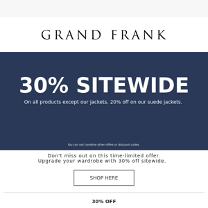 30% SITEWIDE