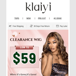 CLEARANCE| $59 for 180% Lace Wig