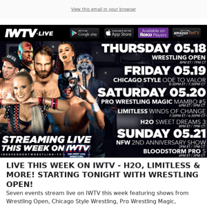 TONIGHT on IWTV - Wrestling Open!