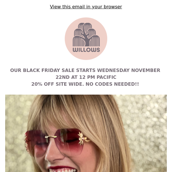 20% OFF SITE WIDE BLACK FRIDAY SALE!