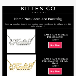 Custom Name Necklaces Are Back! 🥰