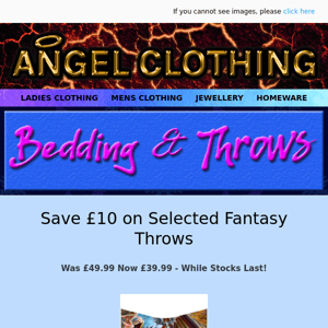 Save up to £10 on Selected Fantasy Throws.