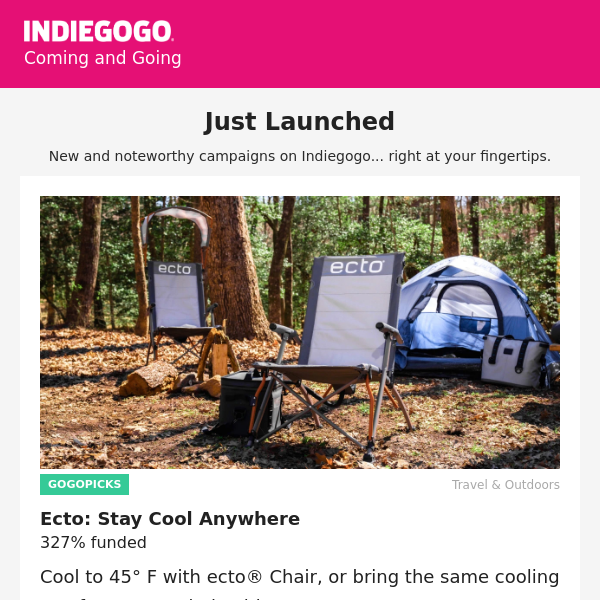 Coming and Going on Indiegogo: Ecto, Mudix, Yadea, and more