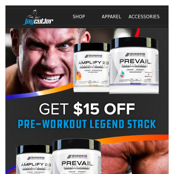 Cutler Nutrition Prevail / Amplify Pre Workout Stack – For Legends