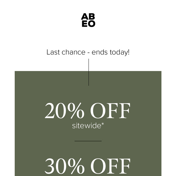 Ends Today: 20% off all footwear +