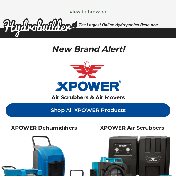 Now Available on Hydrobuilder.com! XPOWER Air Movers 💨