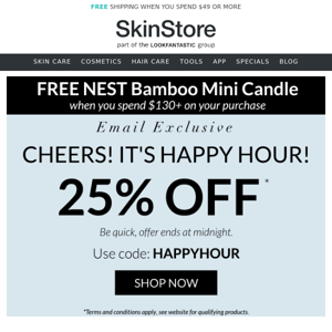 Enjoy Happy Hour With 25% Off🥰
