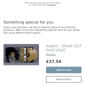 NEW! Algiers - Shook [2LP Gold Vinyl]