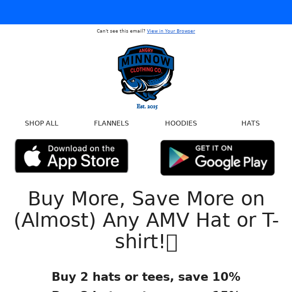 Get More Save More on Select AMV Hats or T-shirts!