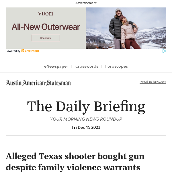 Daily Briefing: Alleged Texas shooter bought gun despite family violence warrants